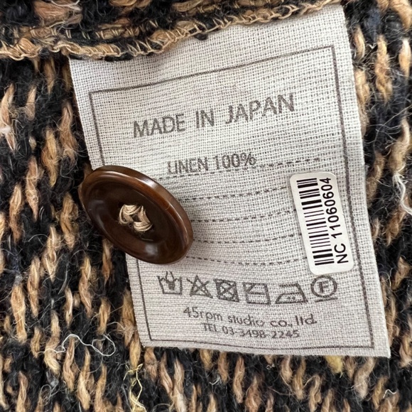 45R 45rpm 100% Linen Heavy Knit Unstructured Blazer or Cardigan - Unisex XS/S - Picture 9 of 16